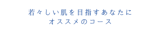 若々しい肌を目指すあなたにオススメのコース