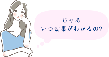 じゃあいつ効果がわかるの?